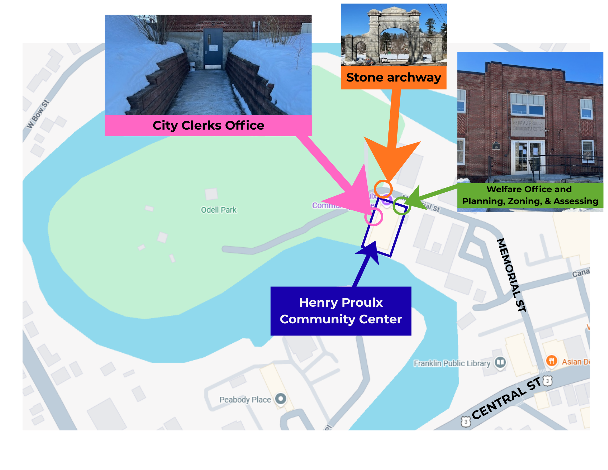 Map of City Hall Office Locations